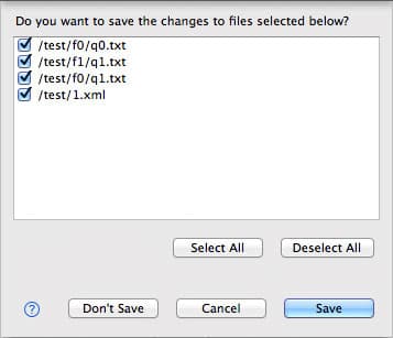 Save Modified Files dialog