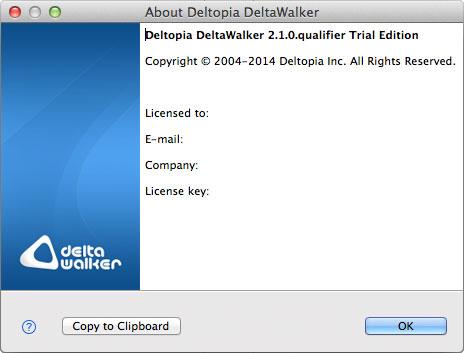 About Deltopia DeltaWalker dialog