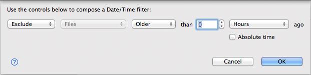 Folder Comparison Date/Time Filter Dialog