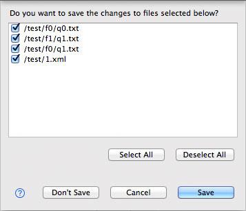 Save Modified Files dialog
