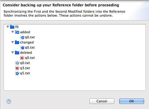 Sync Non-Conflicting Differences dialog
