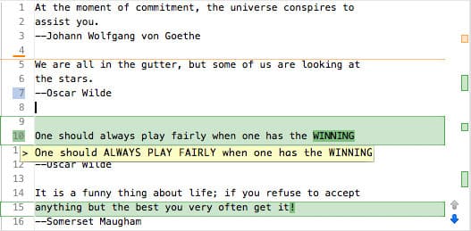 Text comparison QuickDiffs image.